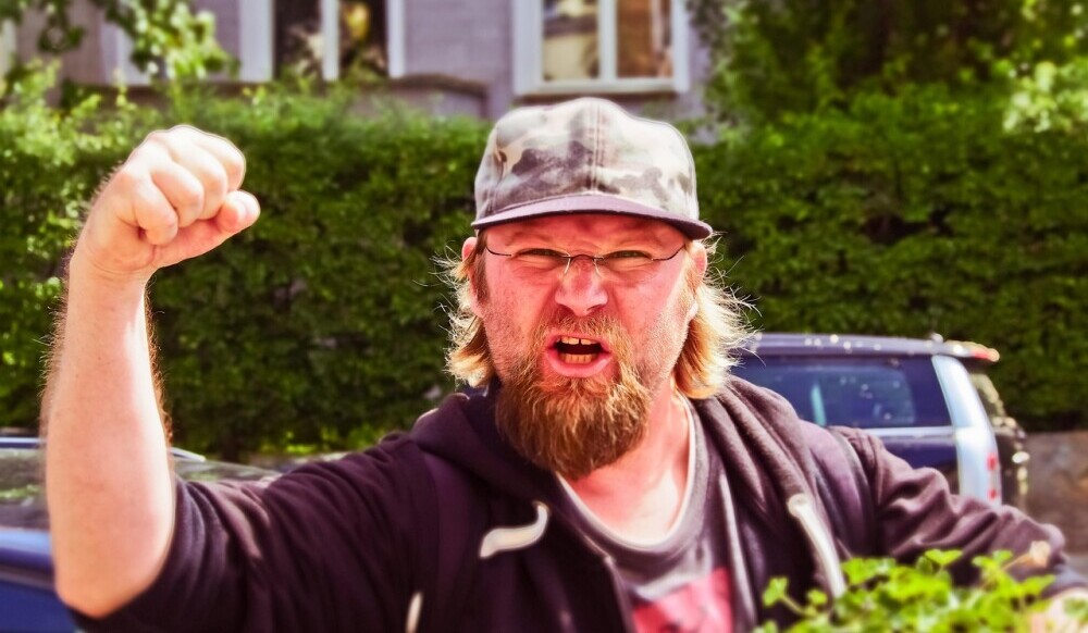 Situational Awareness-An angry man on the street.